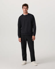 Long Sleeve Coronado Henley - Relaxed Black Heather | Vuori Outlet