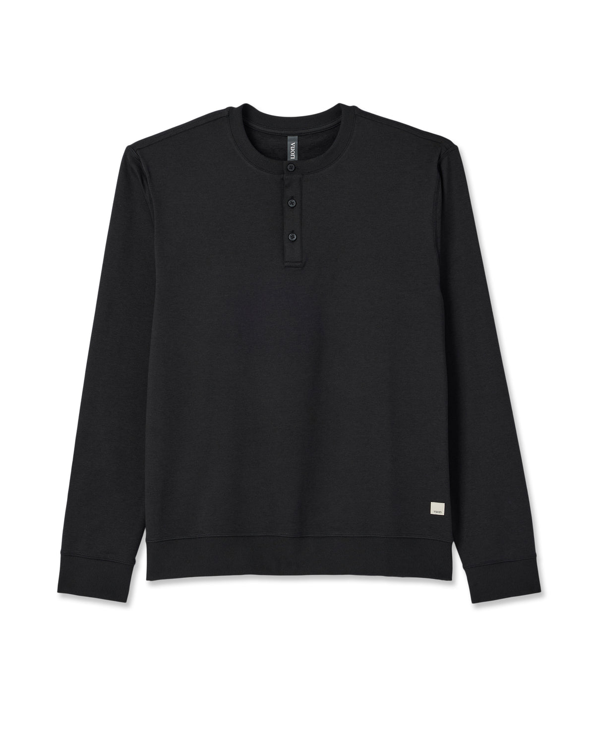 Long Sleeve Coronado Henley - Relaxed Black Heather | Vuori Outlet