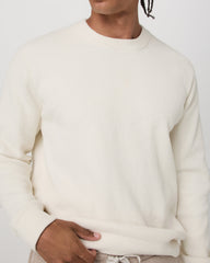 Midweight Rib Sweater Men's Ivory Ribbed Knit Sweater | Vuori US