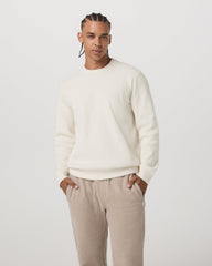 Midweight Rib Sweater Men's Ivory Ribbed Knit Sweater | Vuori US