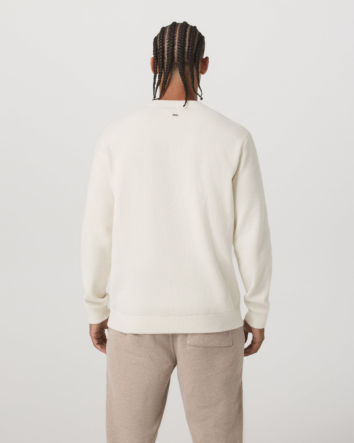 Midweight Rib Sweater Men's Ivory Ribbed Knit Sweater | Vuori US