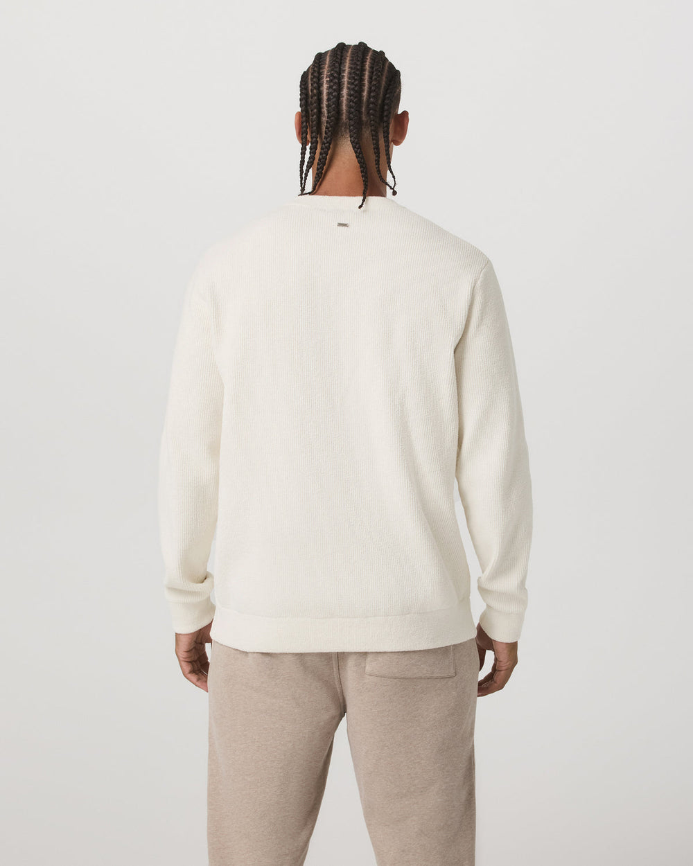 Midweight Rib Sweater Men's Ivory Ribbed Knit Sweater | Vuori US