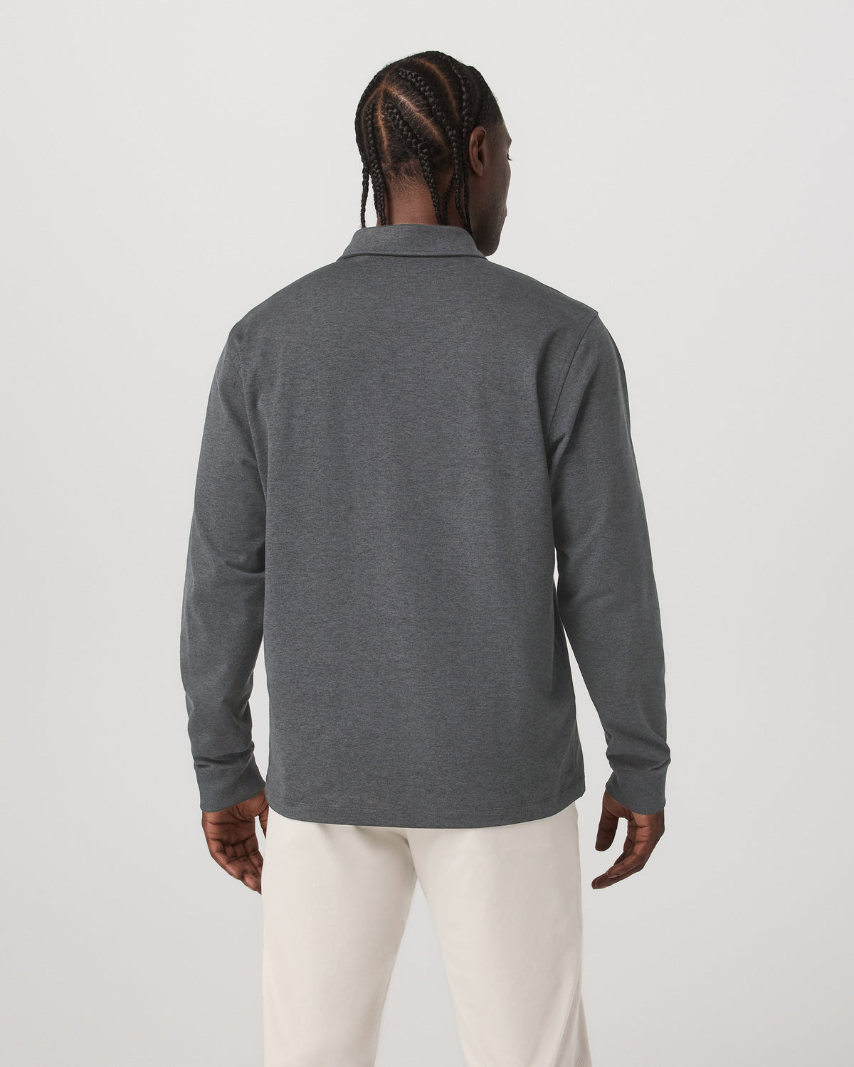 Men's Long Sleeve Coronado Rugby Charcoal Heather | Vuori Clothing