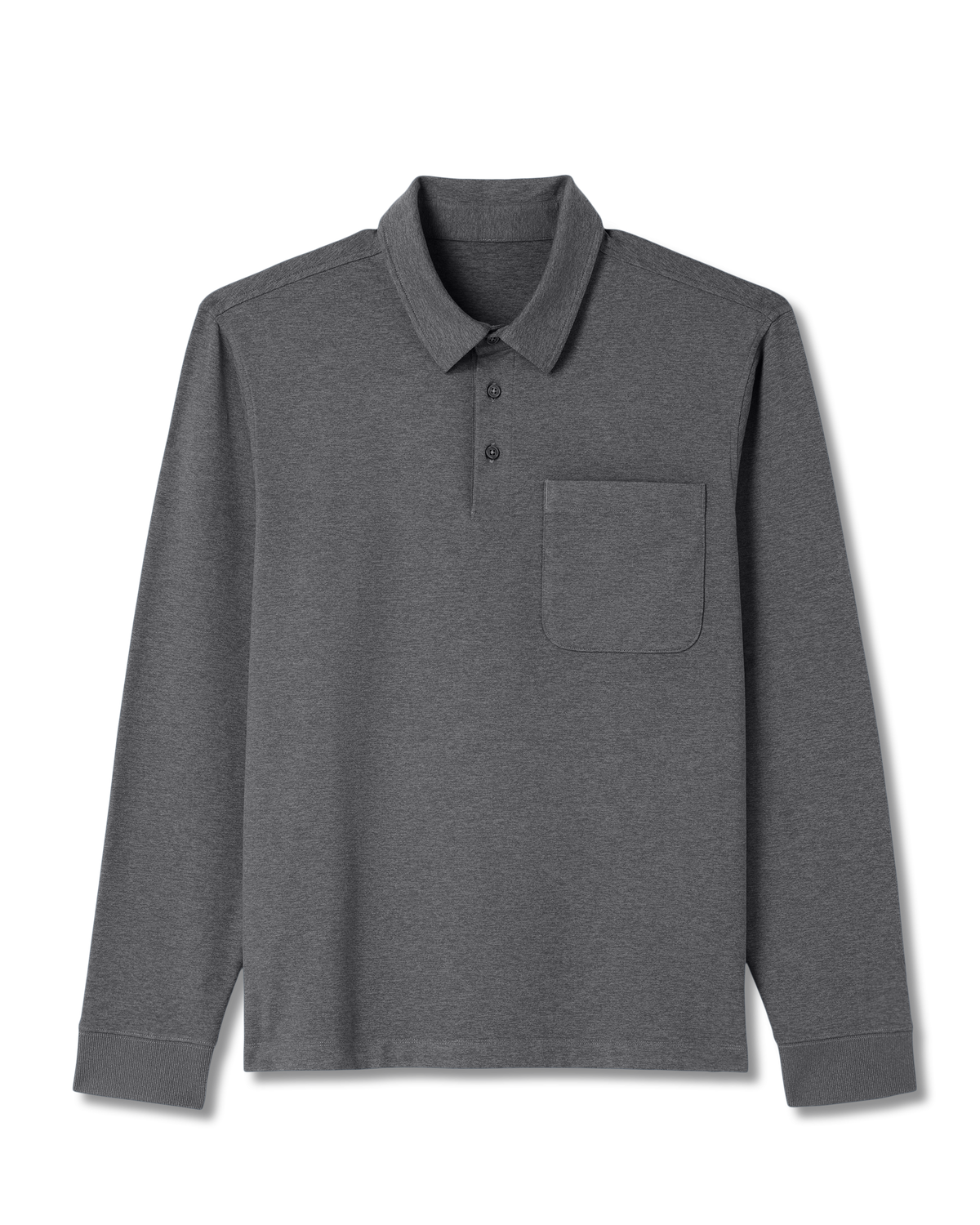 Men's Long Sleeve Coronado Rugby Charcoal Heather | Vuori Clothing