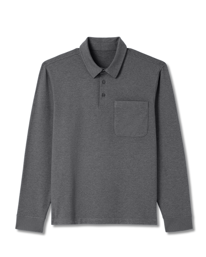 Men's Long Sleeve Coronado Rugby Charcoal Heather | Vuori Clothing