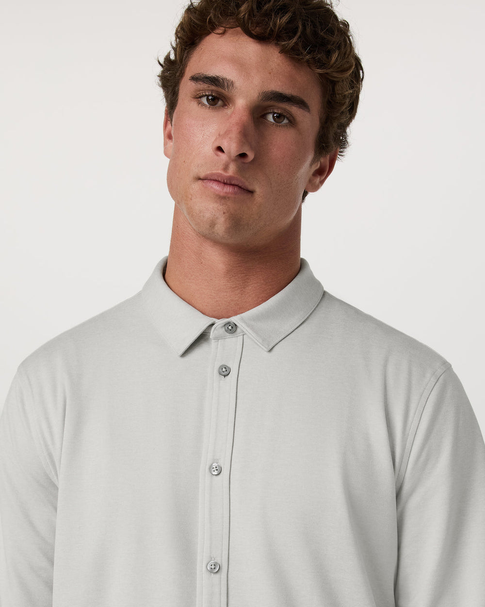 Men's Long Sleeve Ponto Button Down Salt Heather | Vuori
