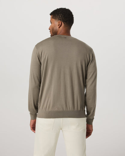 Merino Fine Gauge Wool Sweater Men's Taupe Sweater | Vuori Discount
