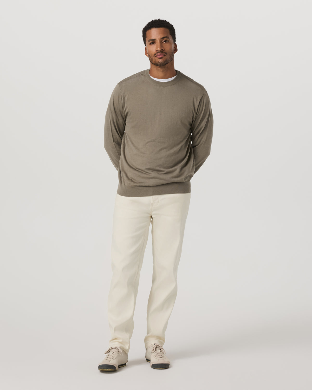 Merino Fine Gauge Wool Sweater Men's Taupe Sweater | Vuori Discount