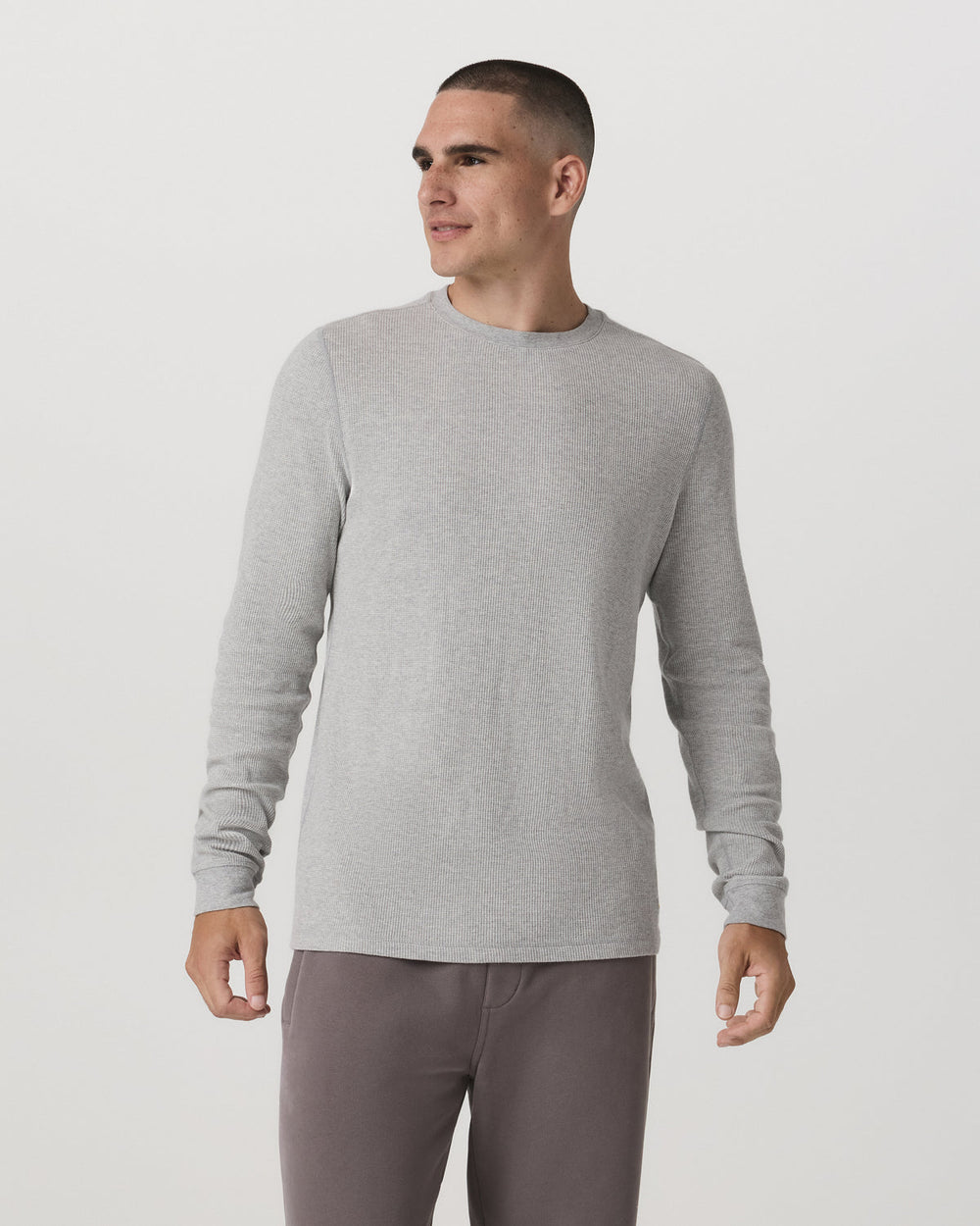 Waffle Crew Men's Light Grey Thermal Shirt | Vuori Online