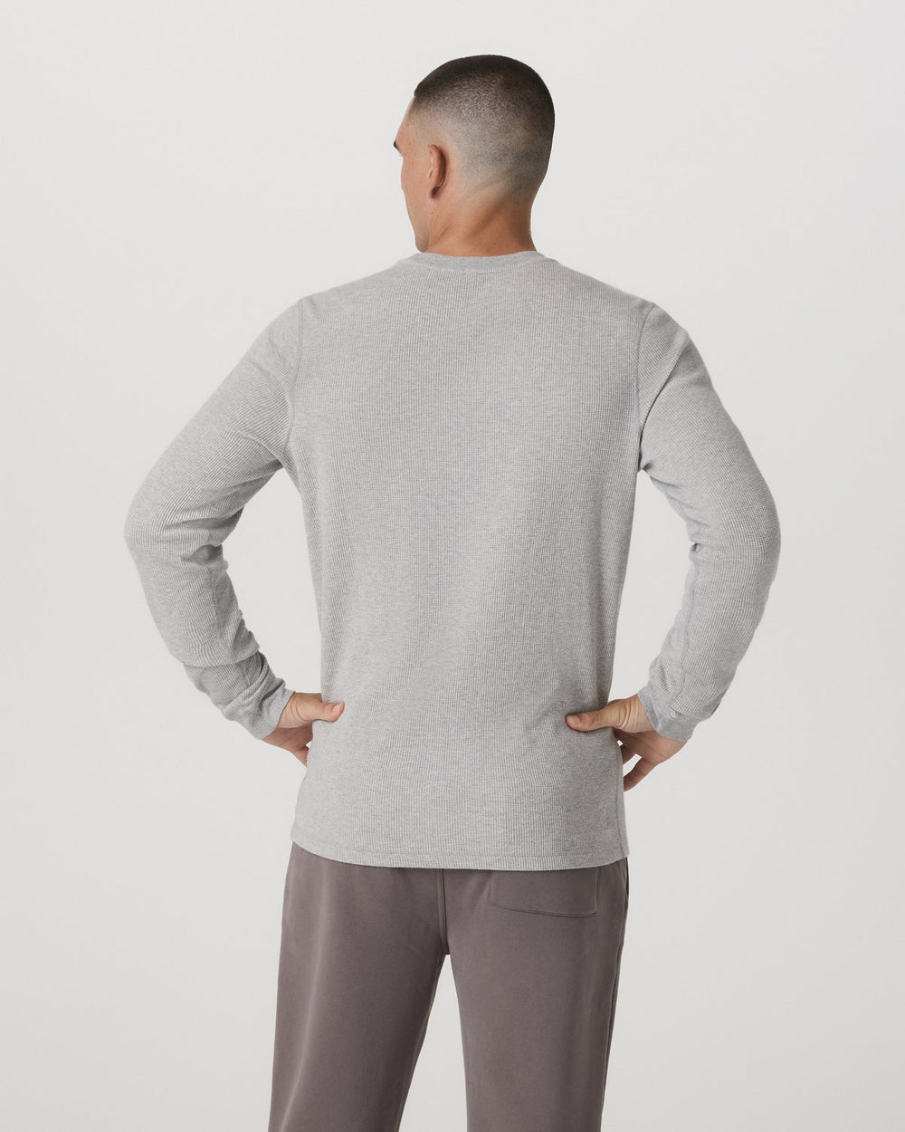 Waffle Crew Men's Light Grey Thermal Shirt | Vuori Online
