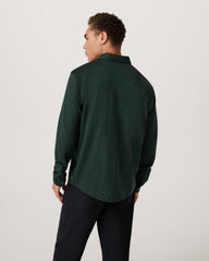 Men's Long Sleeve Ponto Button Down Evergreen Heather | Vuori US