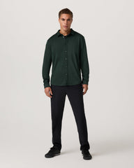 Men's Long Sleeve Ponto Button Down Evergreen Heather | Vuori US