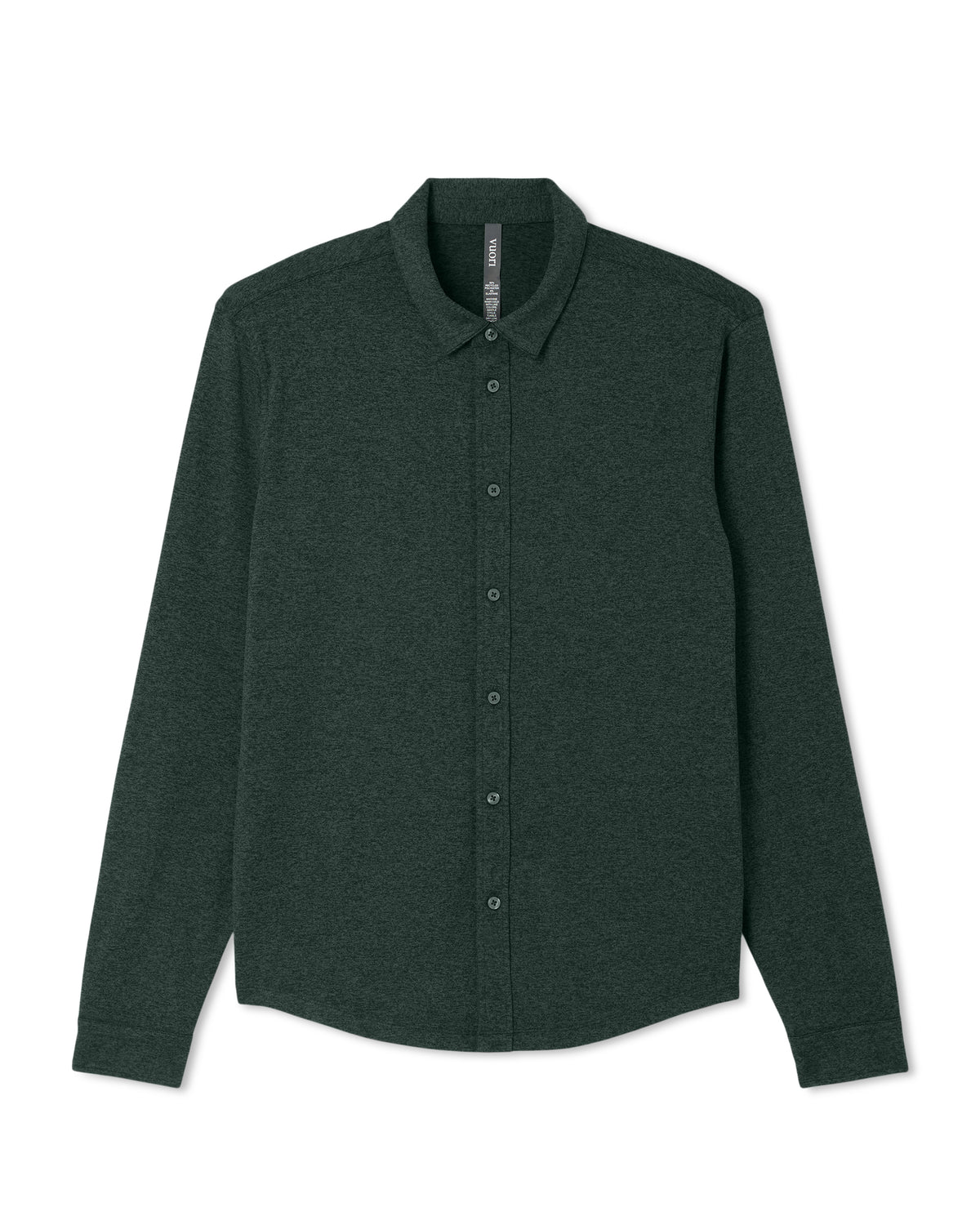Men's Long Sleeve Ponto Button Down Evergreen Heather | Vuori US