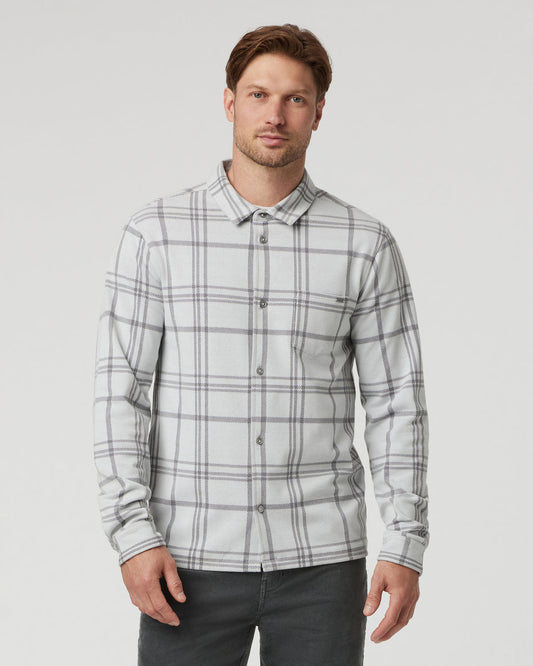 Seaview Plaid Buttondown Shirt Frost Grey | Vuori Clothing