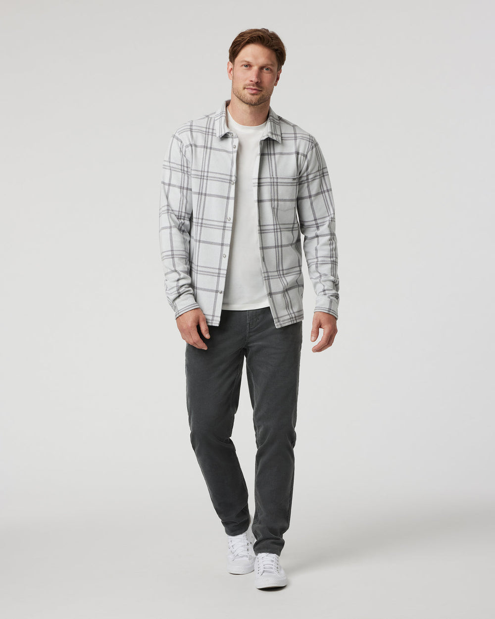 Seaview Plaid Buttondown Shirt Frost Grey | Vuori Clothing