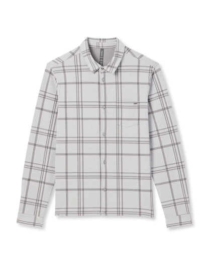 Seaview Plaid Buttondown Shirt Frost Grey | Vuori Clothing
