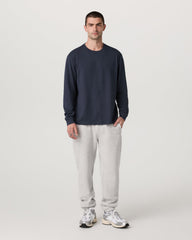 Long Sleeve Heavyweight Cotton Tee Men's Navy Shirt | Vuori