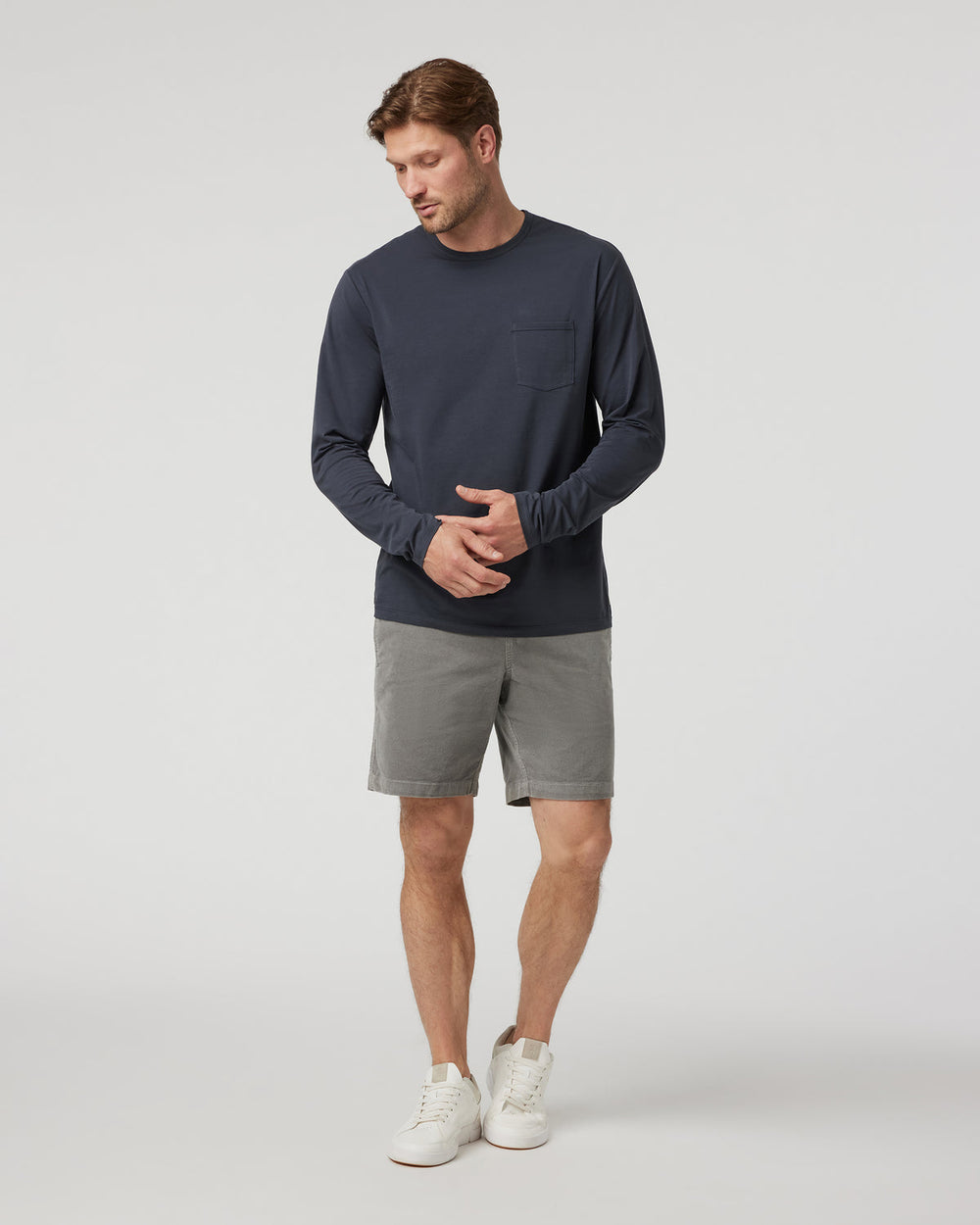 Long Sleeve Men's Feather Tee Navy | Vuori Sale