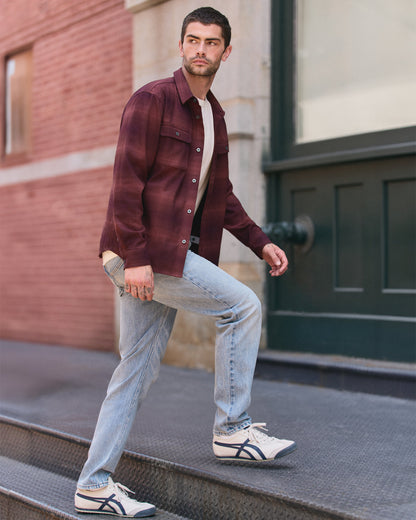 Long Sleeve Flannel Button Down Men's Raisin Shirt | Vuori On sale