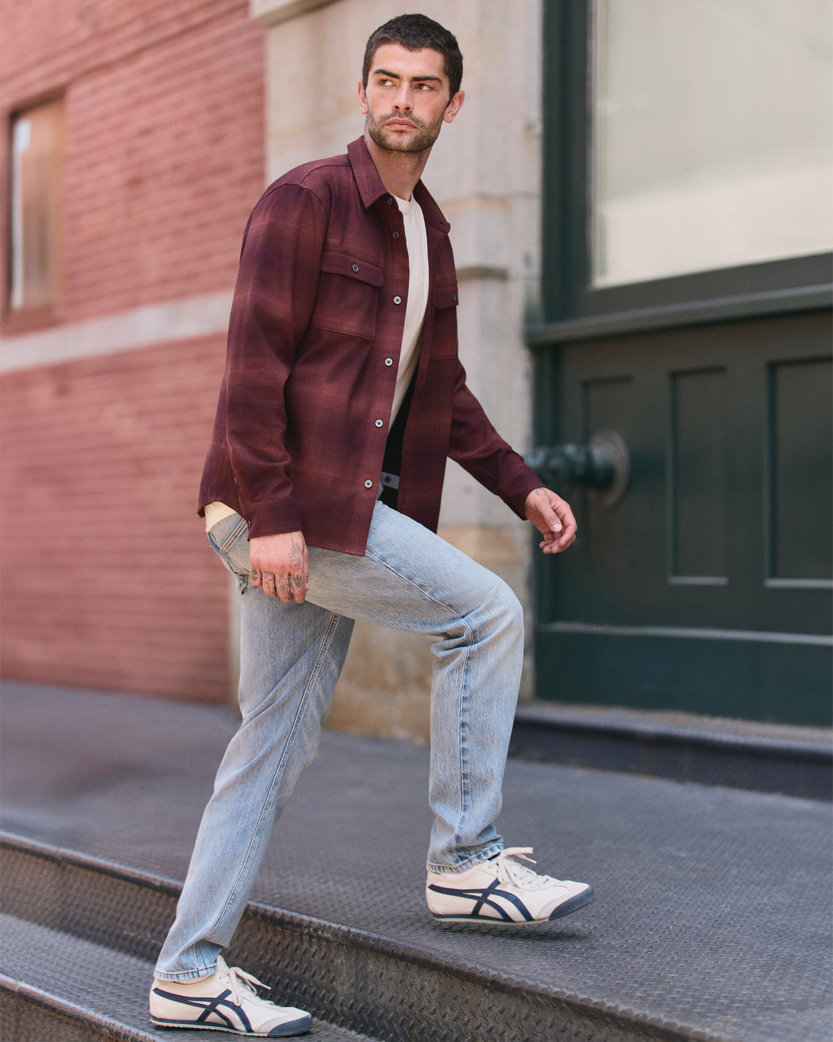 Long Sleeve Flannel Button Down Men's Raisin Shirt | Vuori On sale