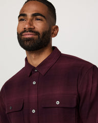 Long Sleeve Flannel Button Down Men's Raisin Shirt | Vuori On sale