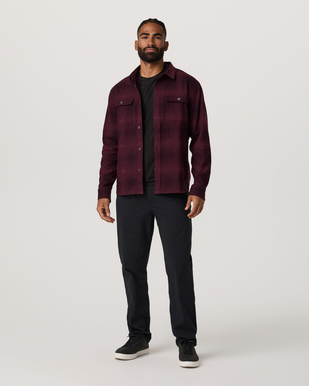Long Sleeve Flannel Button Down Men's Raisin Shirt | Vuori On sale
