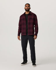 Long Sleeve Flannel Button Down Men's Raisin Shirt | Vuori On sale
