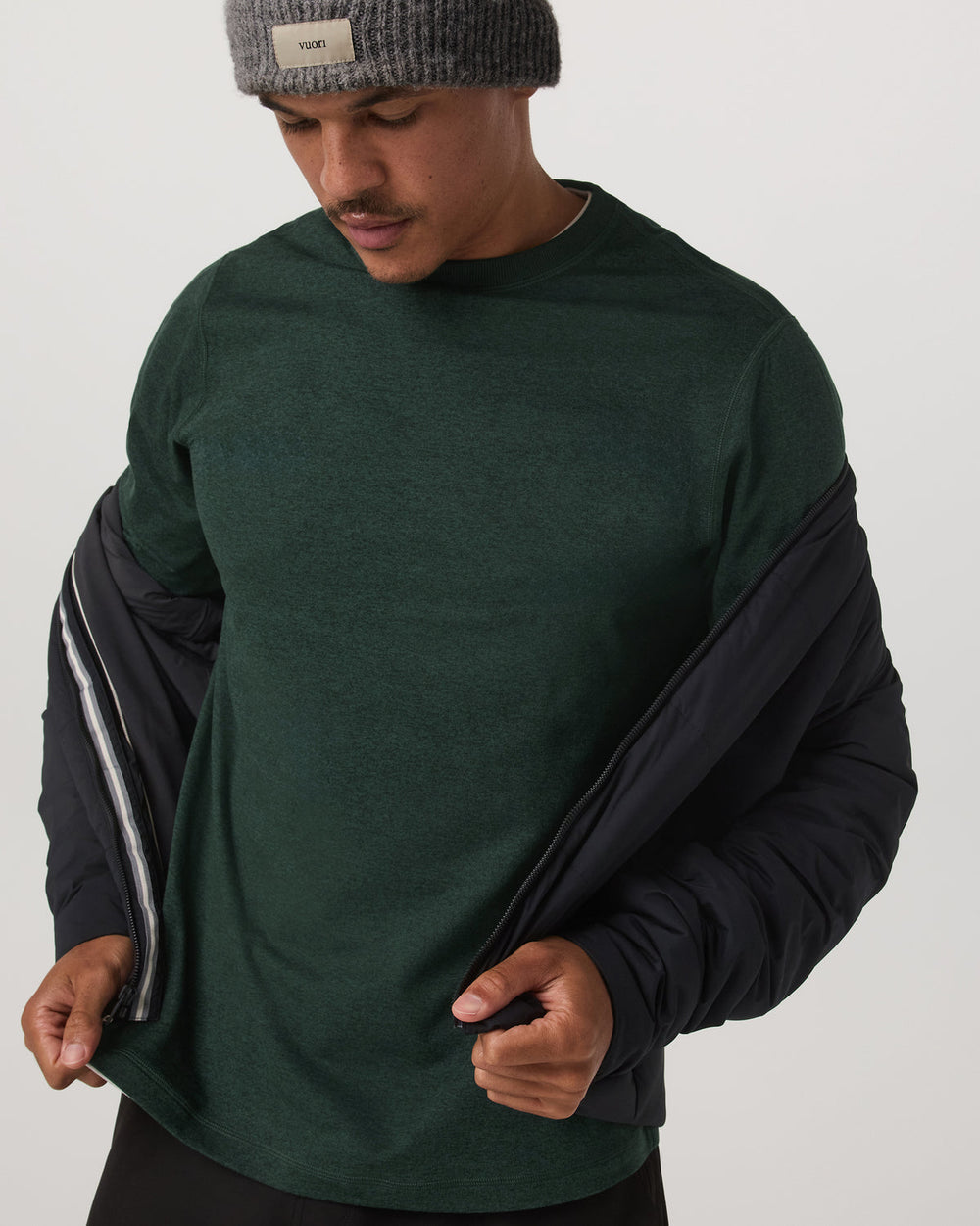 Long Sleeve Ponto Performance Tee Evergreen Heather | Vuori For sale