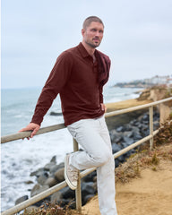Men's Long Sleeve Coronado Rugby Spiced Apple Heather | Vuori Online