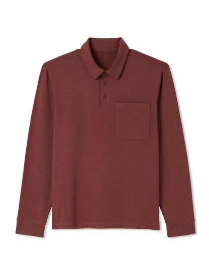 Men's Long Sleeve Coronado Rugby Spiced Apple Heather | Vuori Online