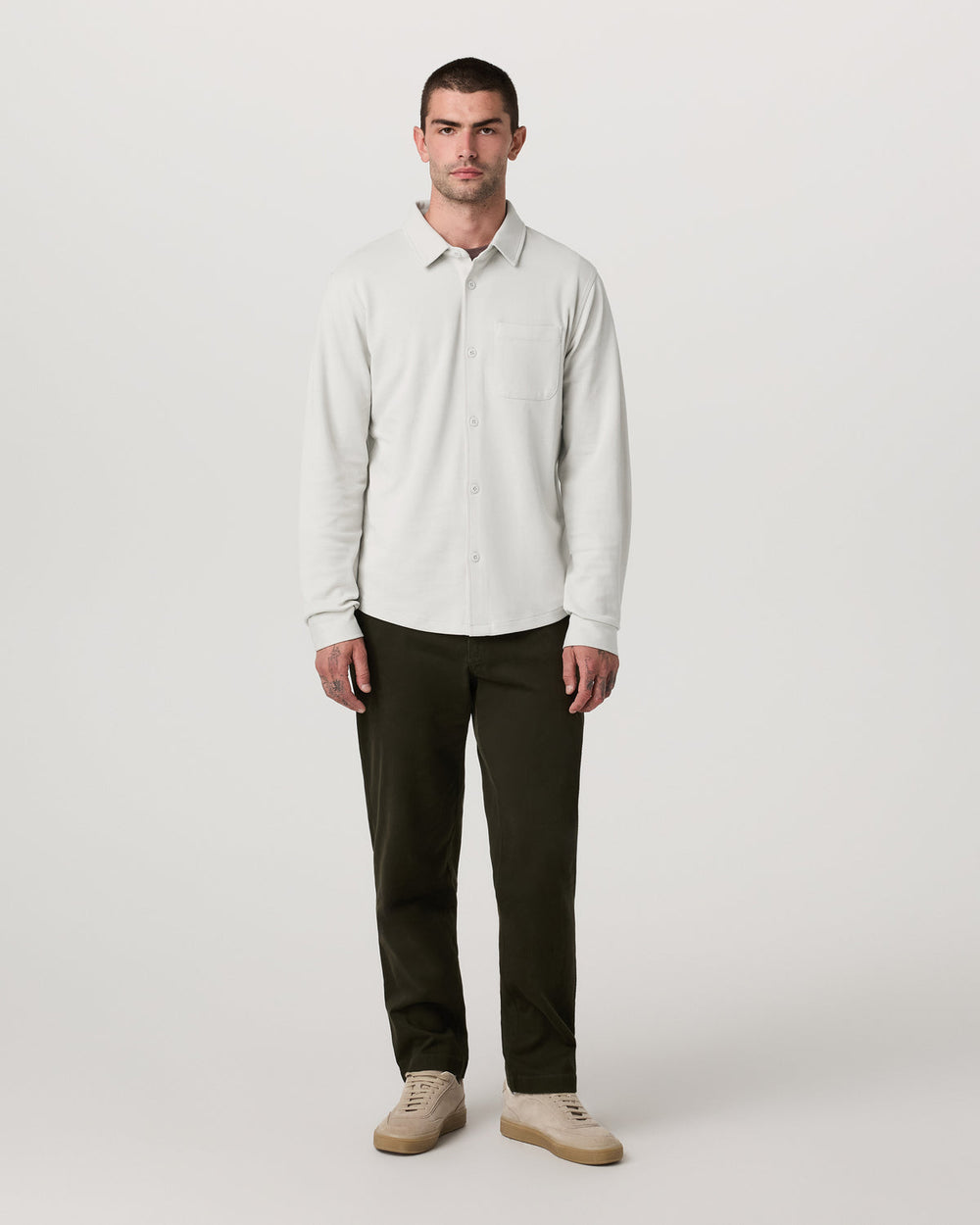 Jeffreys Overshirt Men's Winter Grey Heather Shirt | Vuori Outlet