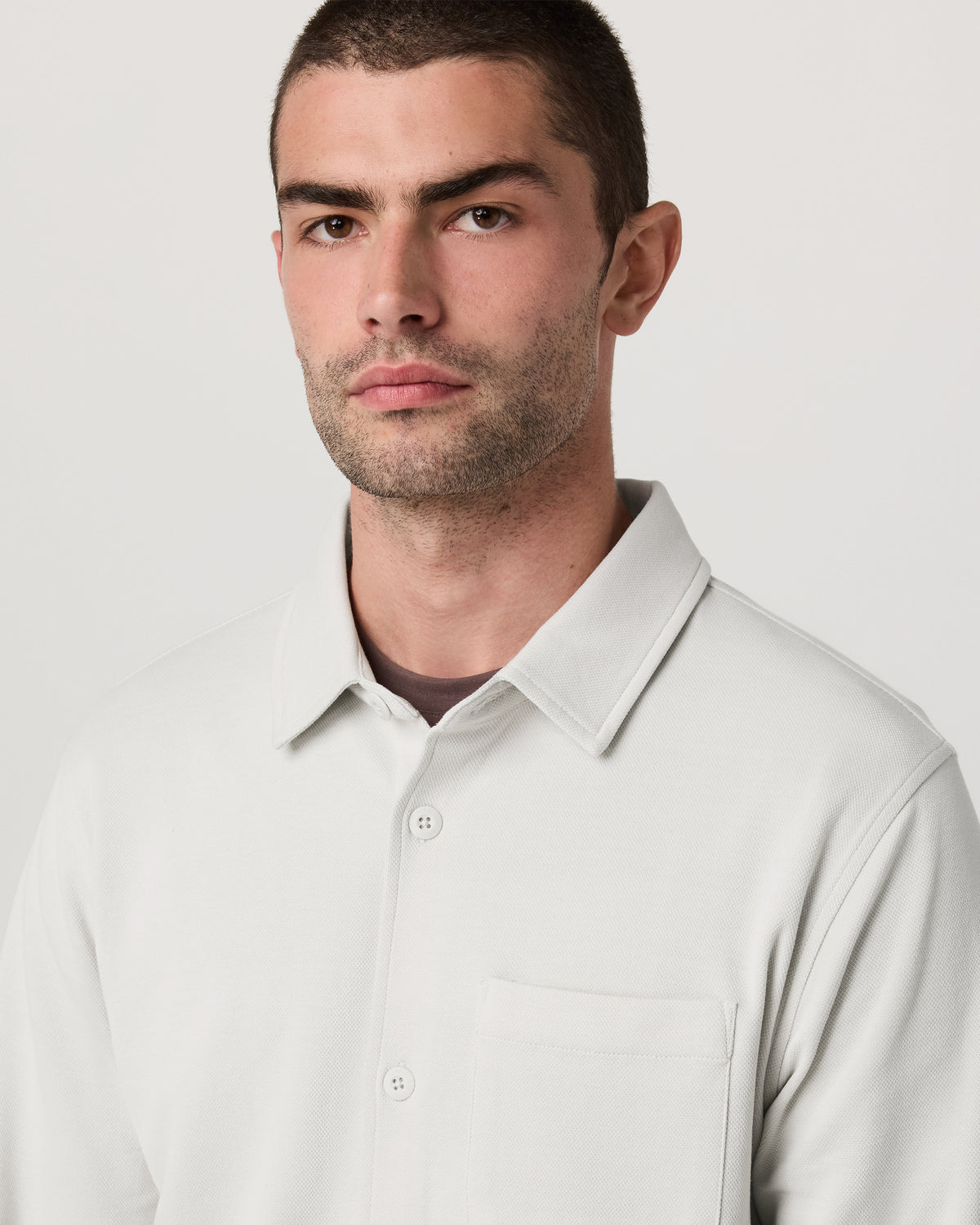 Jeffreys Overshirt Men's Winter Grey Heather Shirt | Vuori Outlet