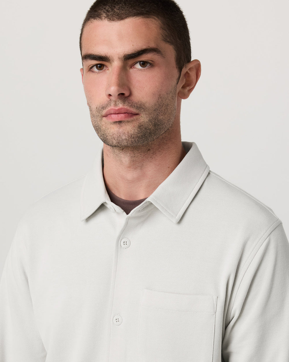 Jeffreys Overshirt Men's Winter Grey Heather Shirt | Vuori Outlet