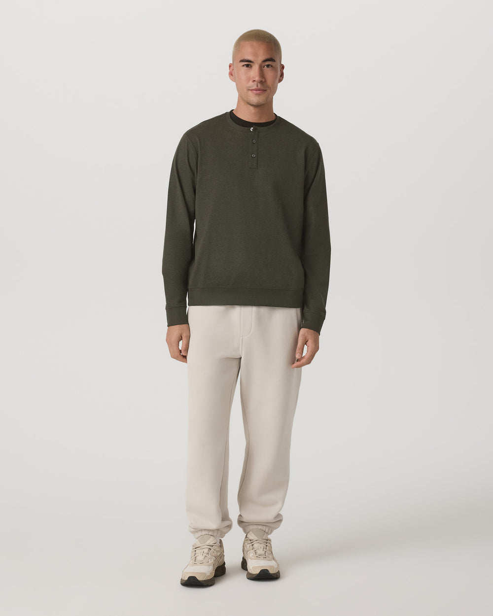 Long Sleeve Coronado Henley - Relaxed Oregano Heather | Vuori US