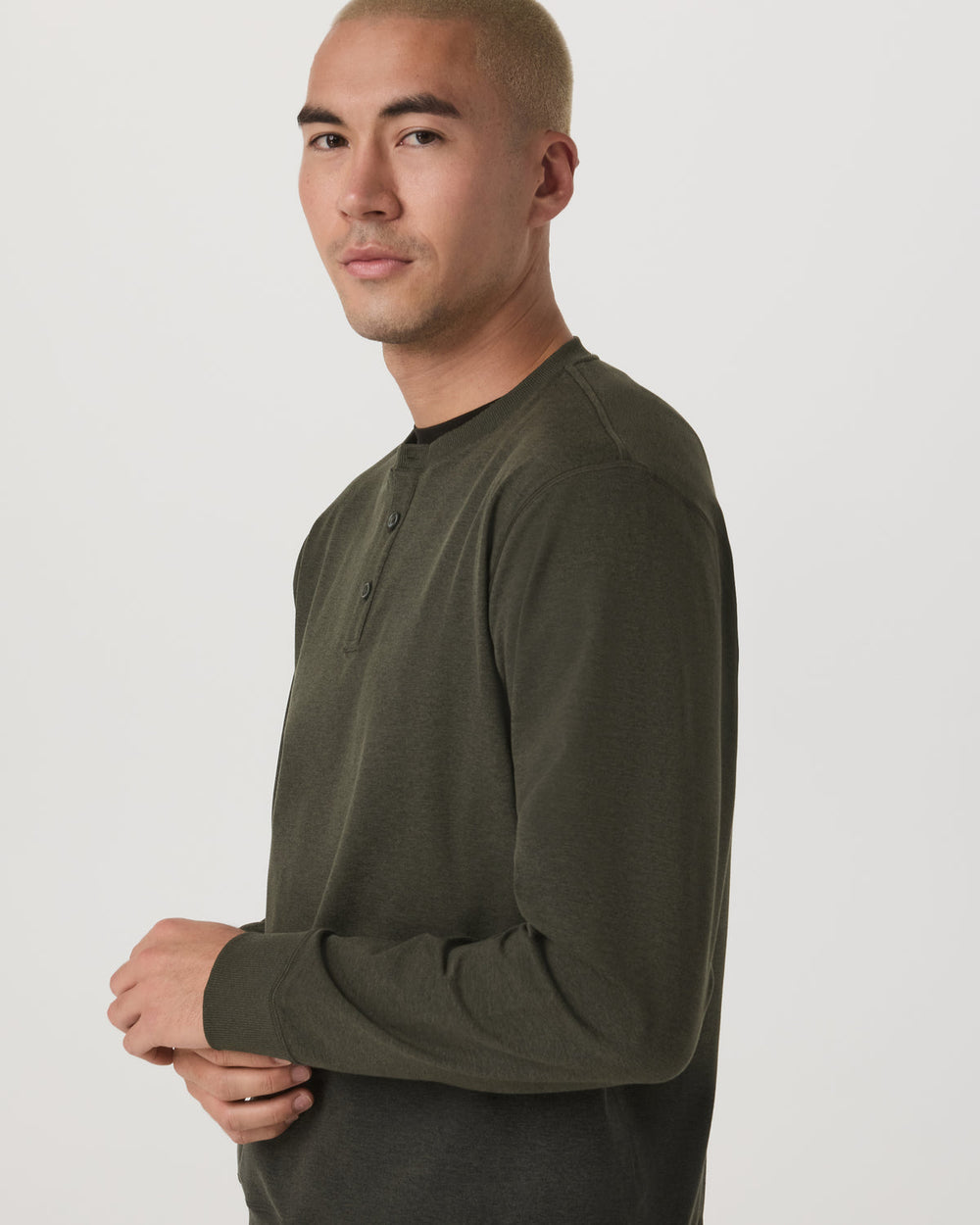 Long Sleeve Coronado Henley - Relaxed Oregano Heather | Vuori US