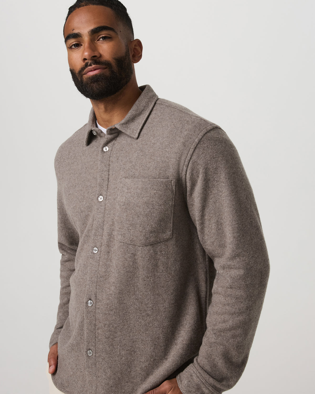 Long Sleeve Altitude Wool Shirt - Relaxed Phantom Grey | Vuori Sale