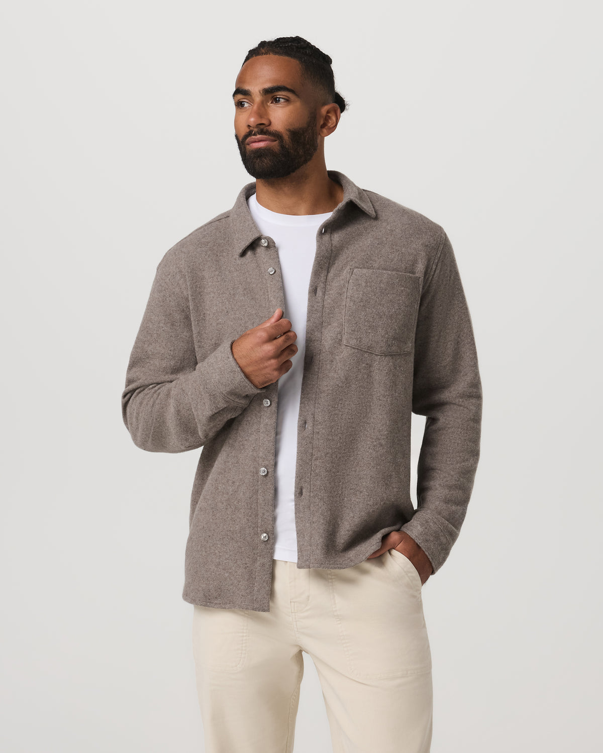Long Sleeve Altitude Wool Shirt - Relaxed Phantom Grey | Vuori Sale