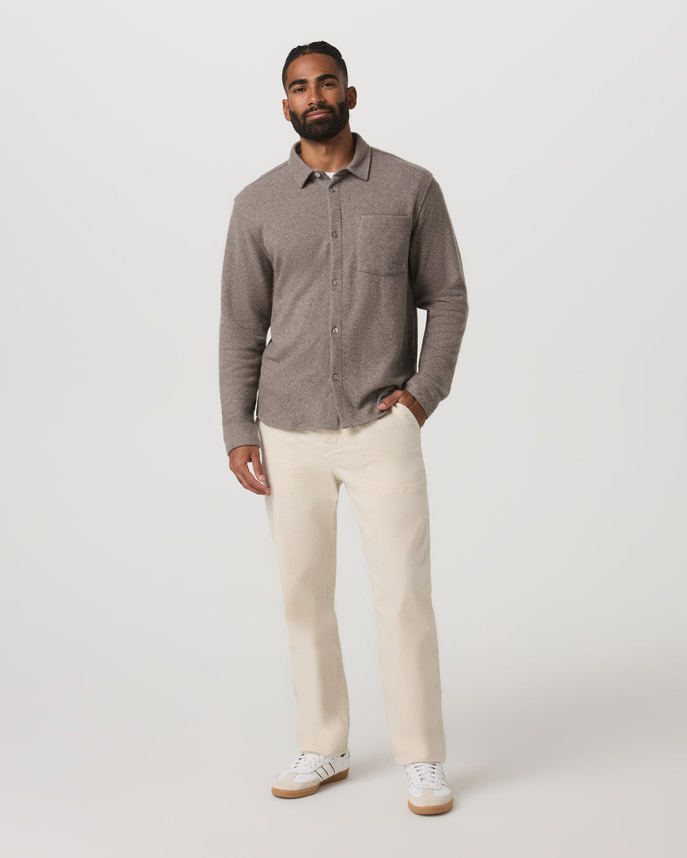 Long Sleeve Altitude Wool Shirt - Relaxed Phantom Grey | Vuori Sale