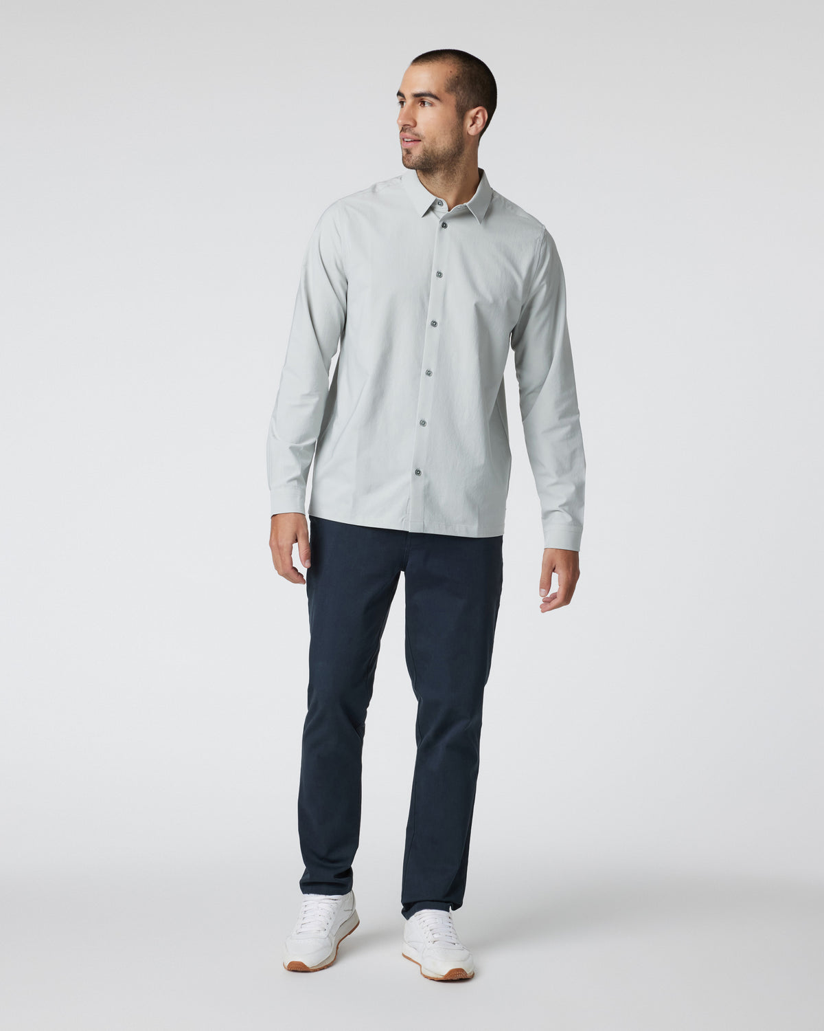 Long Sleeve Manhattan Button Down Sky Grey | Vuori For sale