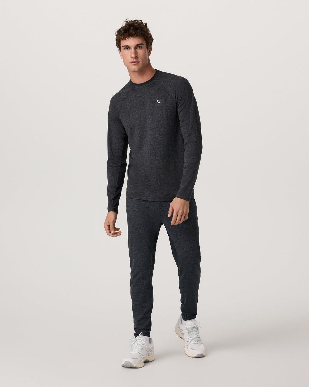 Long Sleeve Ponto Hybrid Baselayer Charcoal Heather | Vuori US