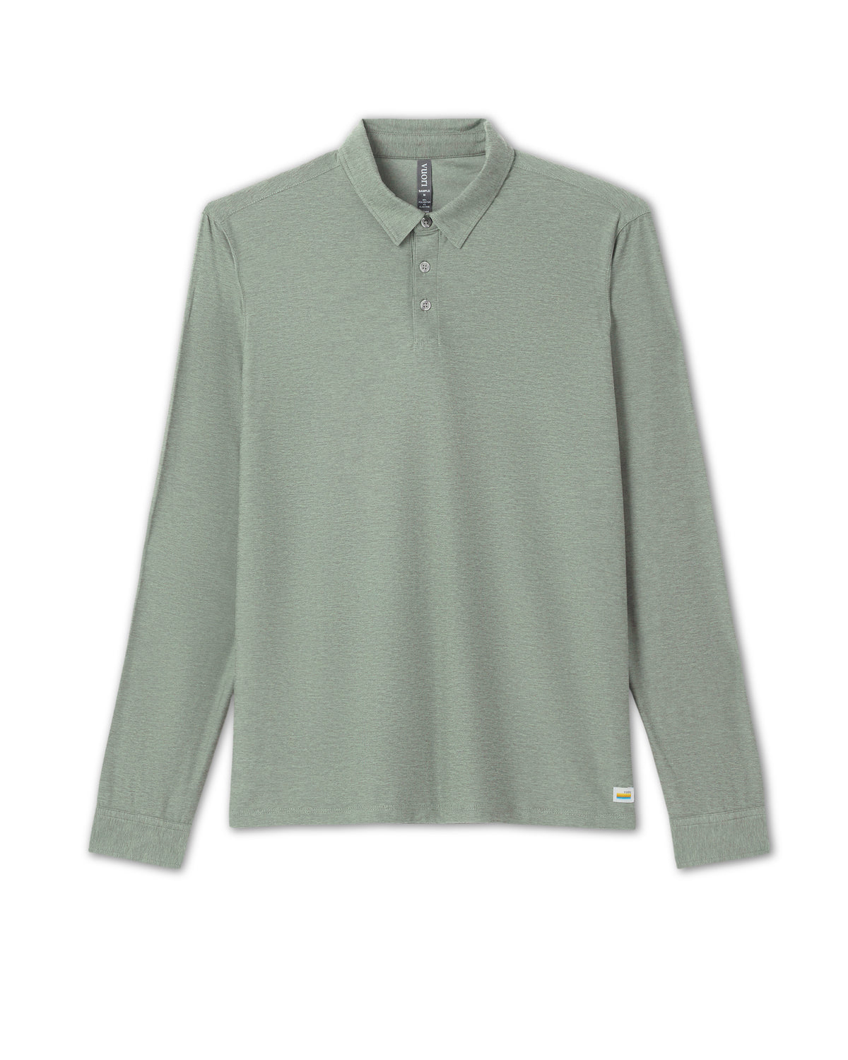 Long Sleeve Strato Tech Polo Men's Thyme Heather Shirt | Vuori Clothing