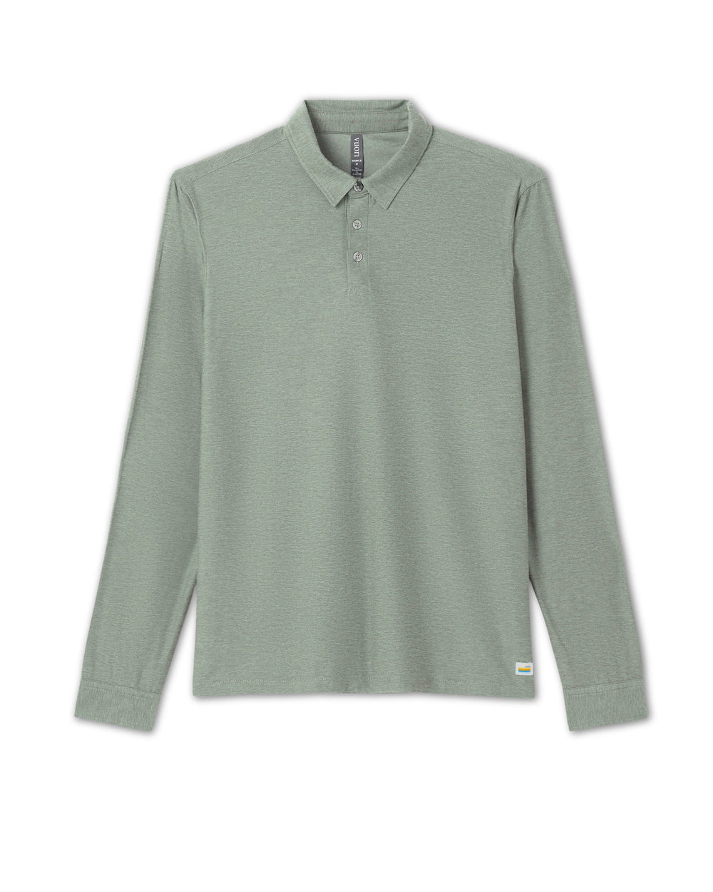 Long Sleeve Strato Tech Polo Men's Thyme Heather Shirt | Vuori Clothing