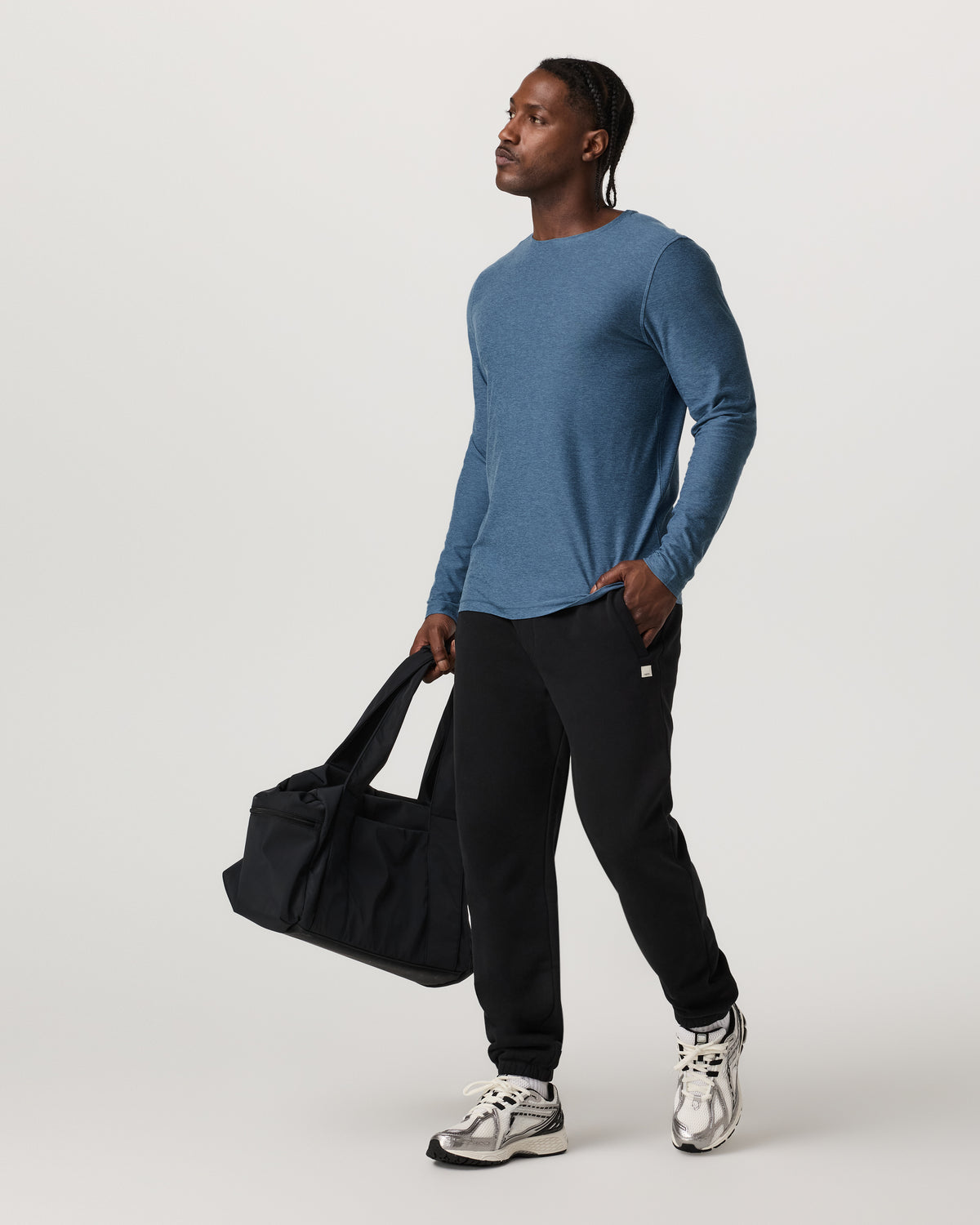 Men's Long Sleeve Strato Tech Tee Pool Blue Heather | Vuori Discount