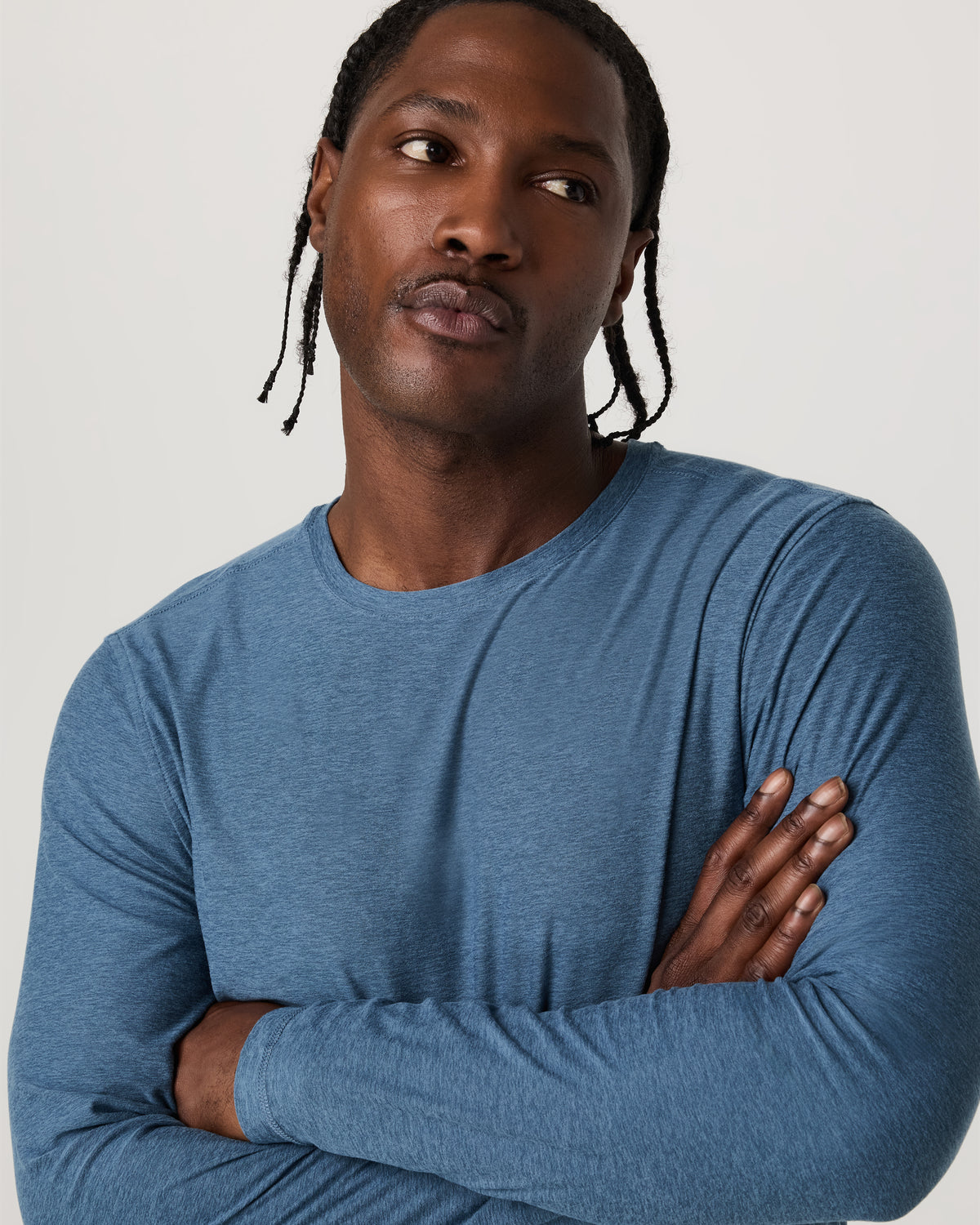 Men's Long Sleeve Strato Tech Tee Pool Blue Heather | Vuori Discount