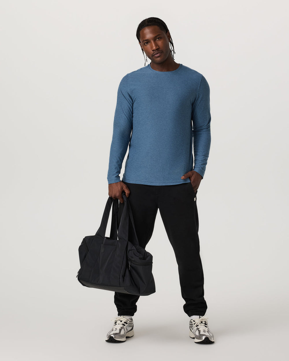 Men's Long Sleeve Strato Tech Tee Pool Blue Heather | Vuori Discount