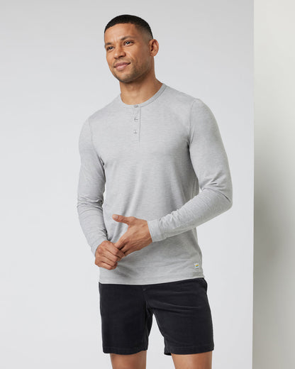 Long-Sleeve Ease Performance Henley Light Heather Grey | Vuori Sale
