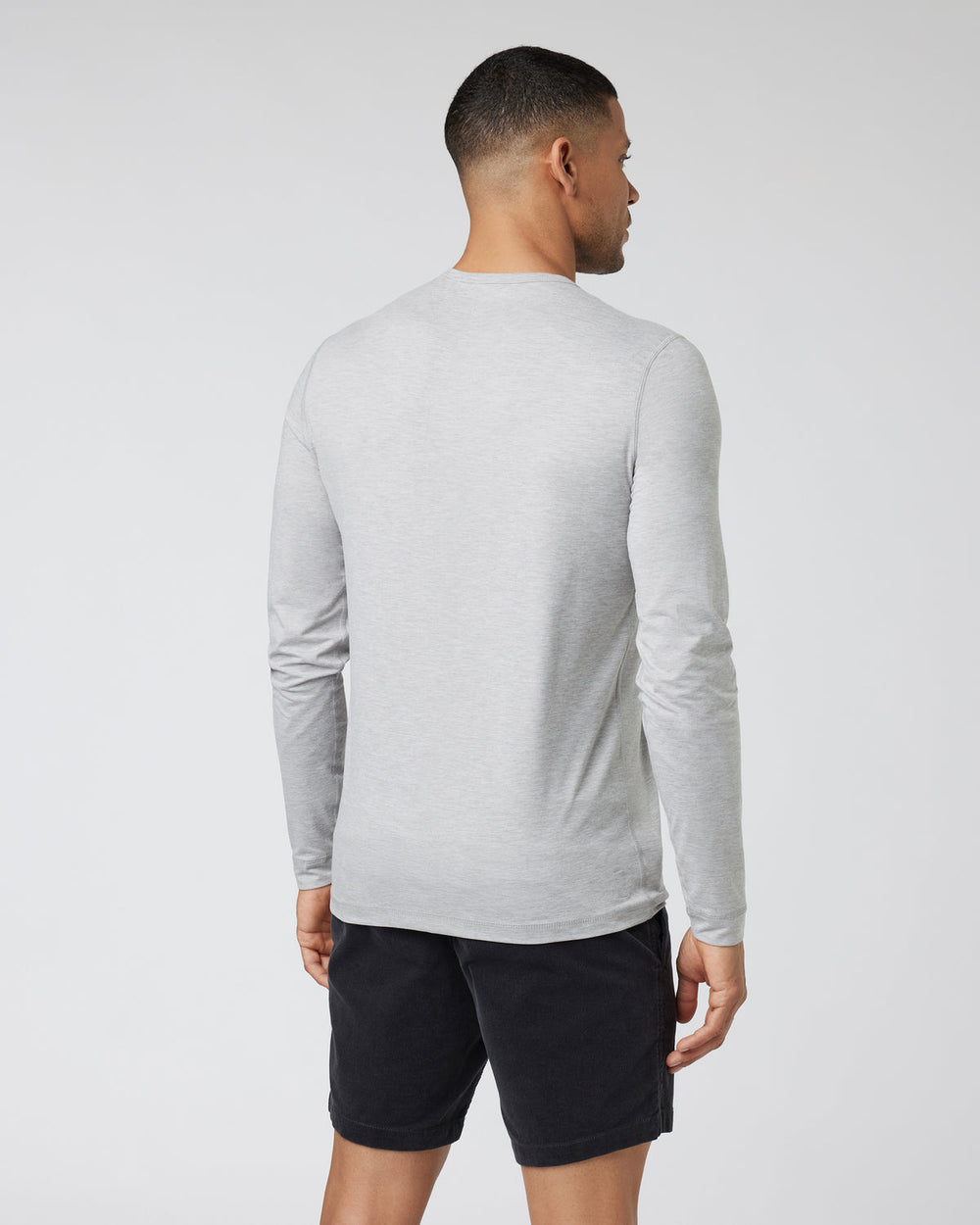 Long-Sleeve Ease Performance Henley Light Heather Grey | Vuori Sale