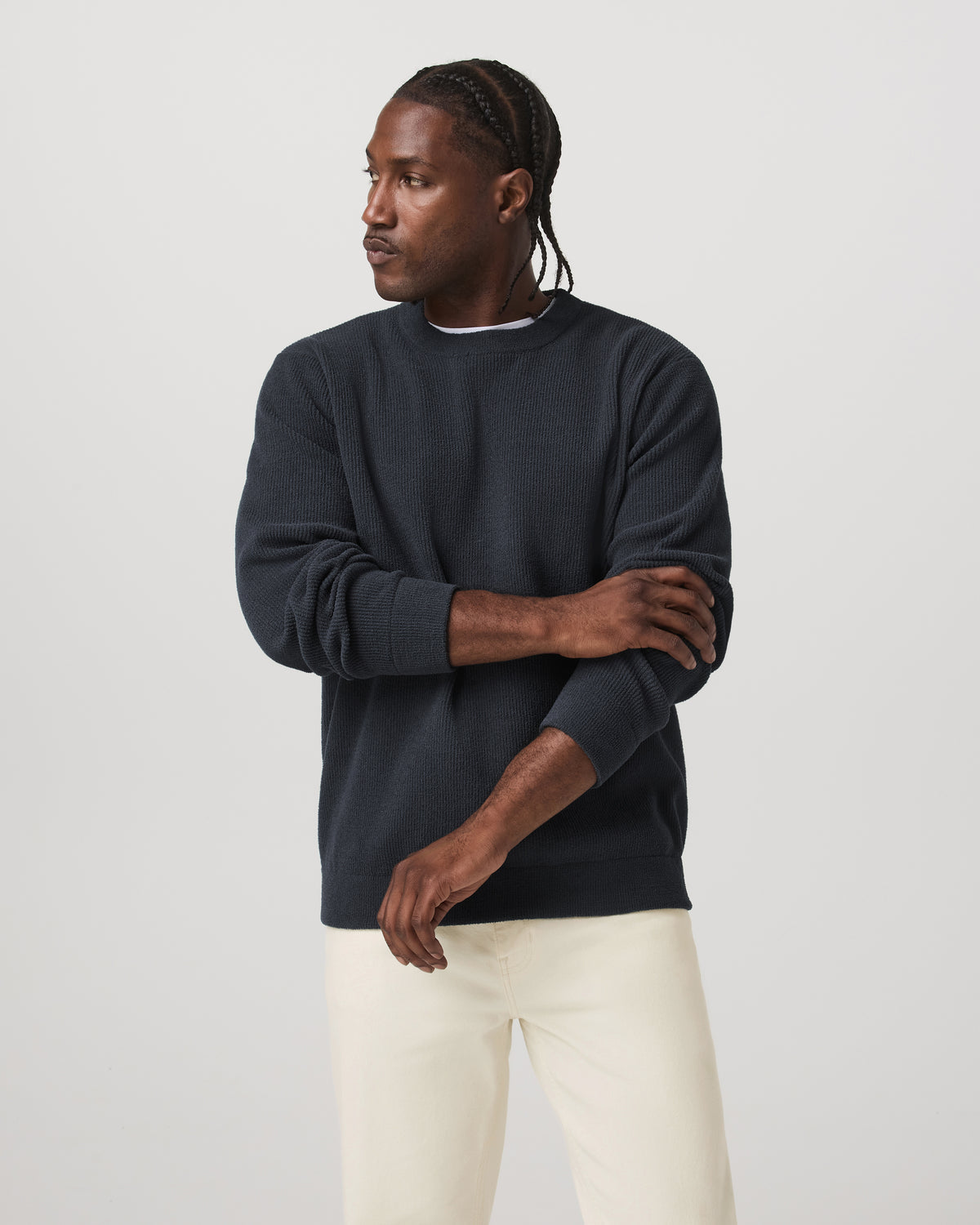 Midweight Rib Sweater Men's Navy Ribbed Knit Sweater | Vuori On sale