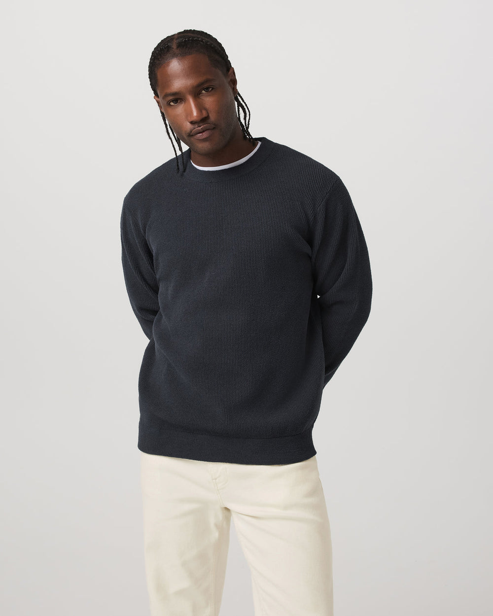 Midweight Rib Sweater Men's Navy Ribbed Knit Sweater | Vuori On sale