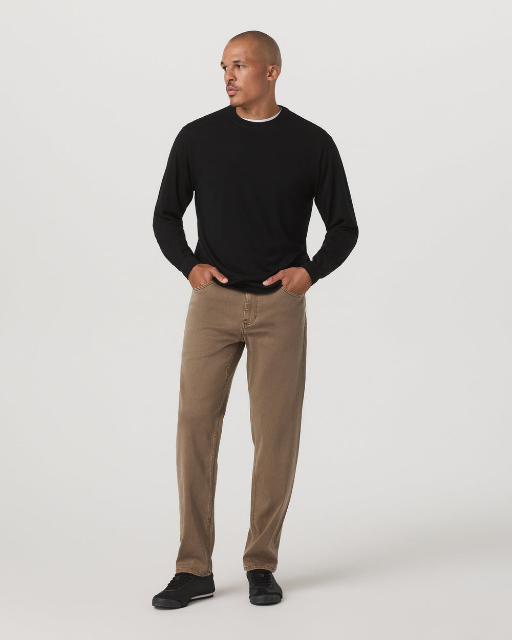 Merino Fine Gauge Wool Sweater Men's Black Sweater | Vuori Online